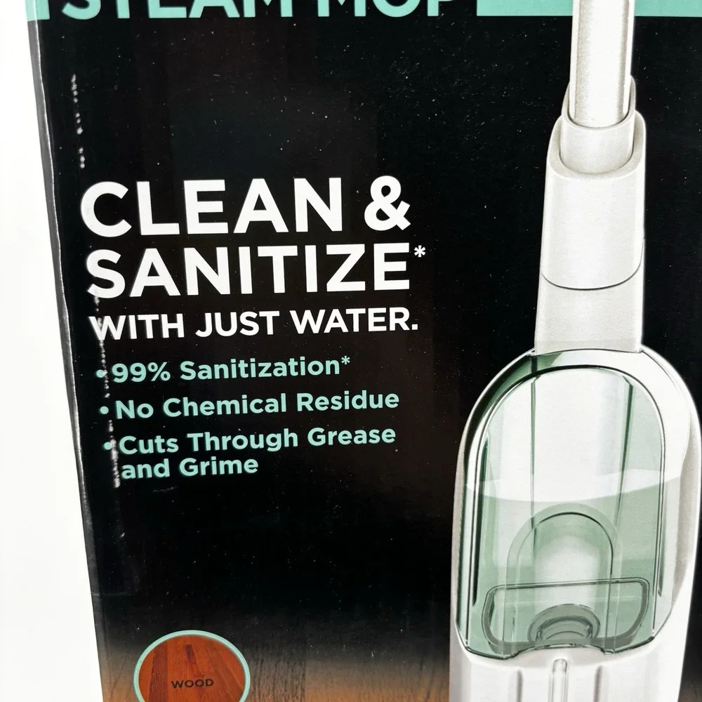 Brand New Shark S1000 Steam Mop with 2 Machine Washable Dirt Grip Pads - White
